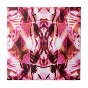 Pink graffiti pattern ceramic tile
