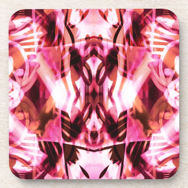 Pink graffiti pattern coaster (Front)