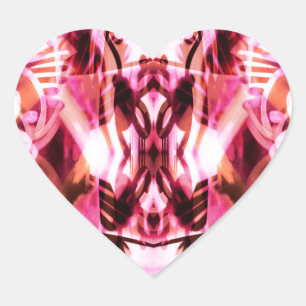Pink graffiti pattern heart sticker