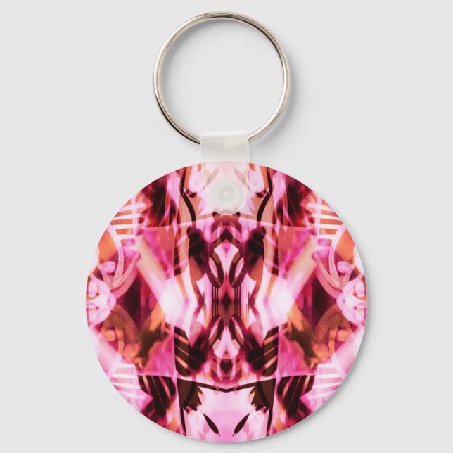 Pink graffiti pattern key ring (Front)