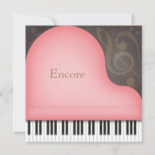 Pink Grand Piano Personalised Card