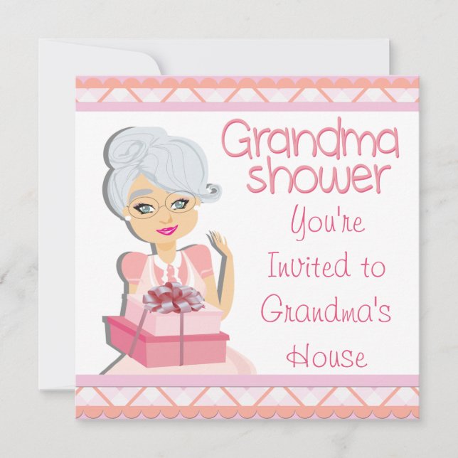Pink Grandma Baby Shower Invitation (Front)