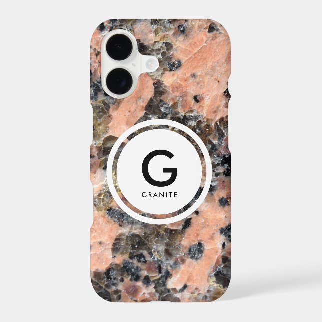 Pink Granite Monogram- Rock Texture (Back)
