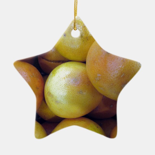 Pink Grapefruit Ceramic Tree Decoration (Front)