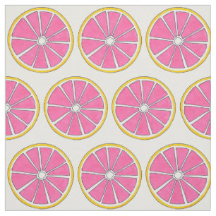 Pink Grapefruit Citrus Fruit Tropical Beach Fruity Fabric