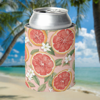 Pink Grapefruit Pop – Retro Watercolor Citrus Can Cooler
