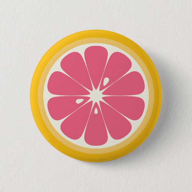 Pink Grapefruit Slice 6 Cm Round Badge (Front)