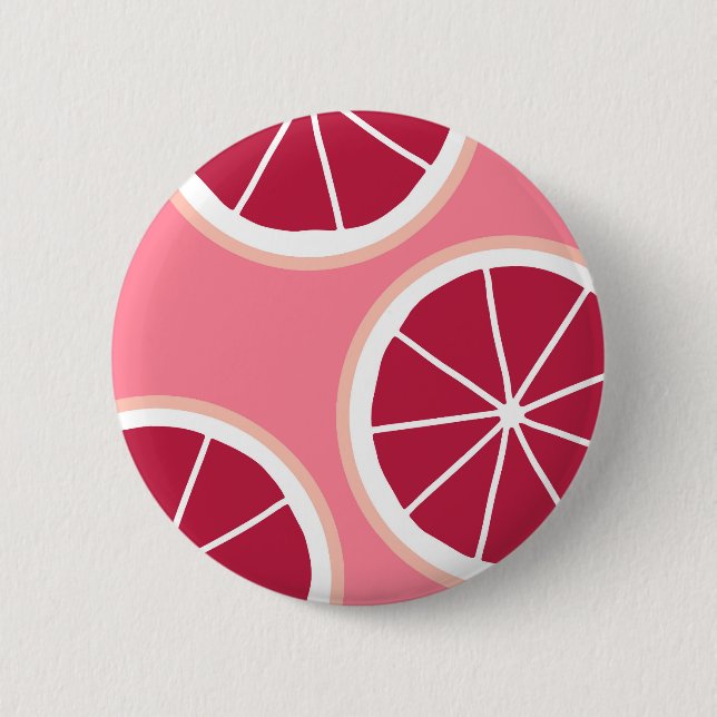 Pink Grapefruit Slice 6 Cm Round Badge (Front)
