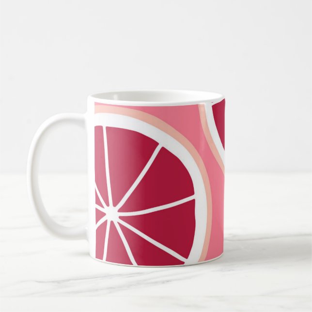 Pink Grapefruit Slice Coffee Mug (Left)