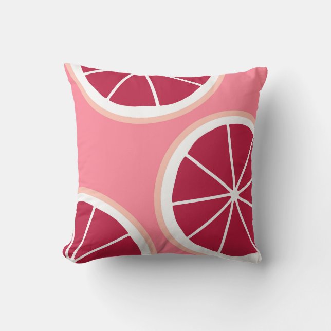 Pink Grapefruit Slice Cushion (Front)