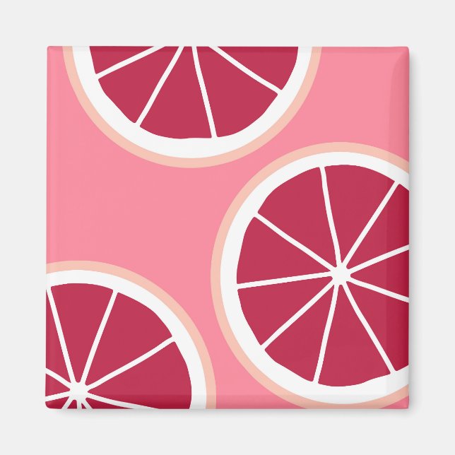 Pink Grapefruit Slice Magnet (Front)