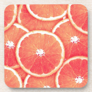 Pink grapefruit slices coaster