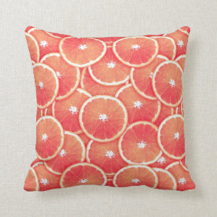 Pink grapefruit slices cushion