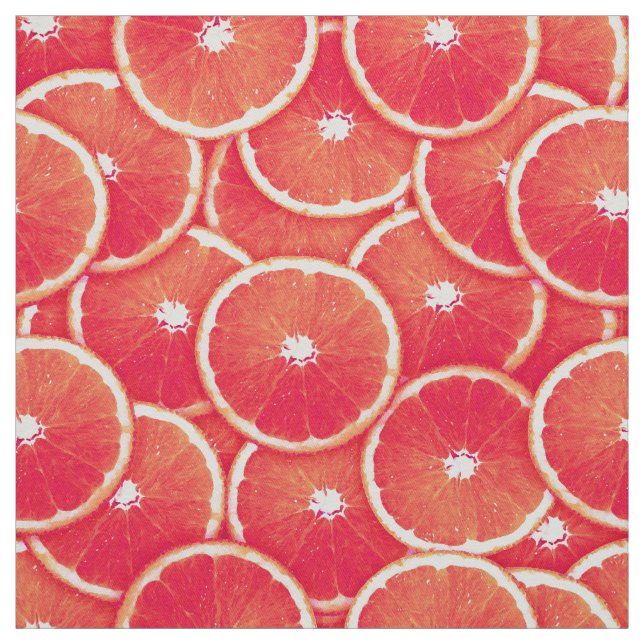 Pink grapefruit slices fabric (Swatch)