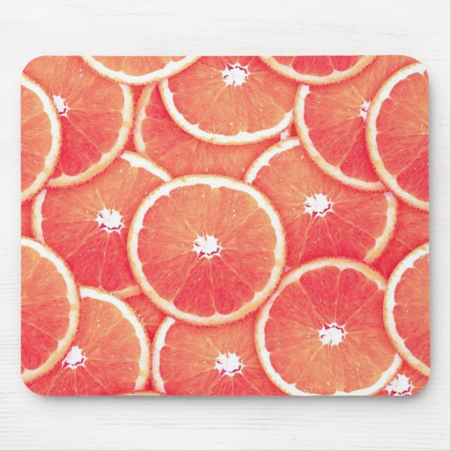 Pink grapefruit slices mouse pad (Front)