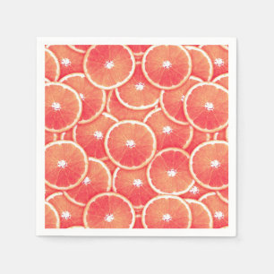 Pink grapefruit slices napkin