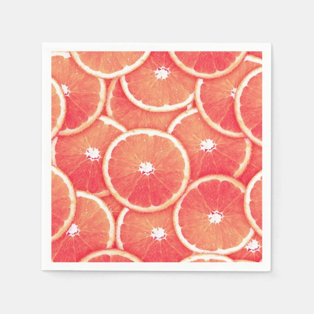 Pink grapefruit slices napkin (Front)