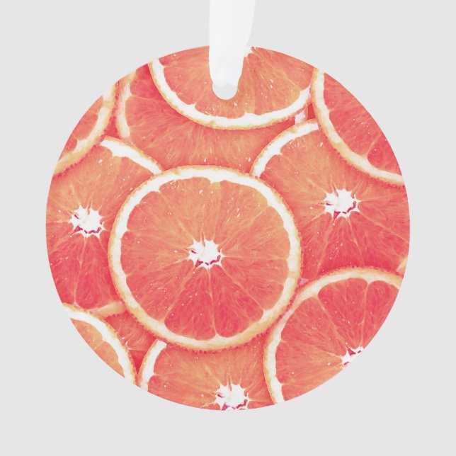 Pink grapefruit slices ornament (Front)