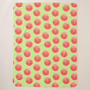 Pink Grapefruit Slices Pattern Sherpa Blanket