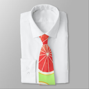 Pink Grapefruit Slices Pattern Tie