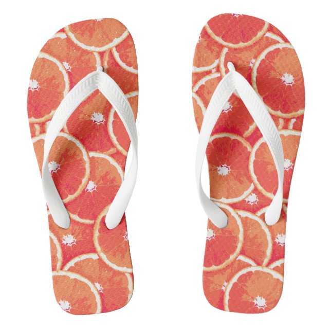 Pink grapefruit slices thongs (Footbed)
