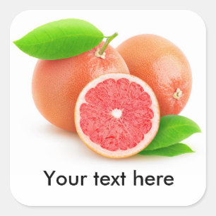 Pink grapefruits square sticker