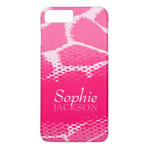 Pink graphic animal print custom name iPhone 8 plus/7 plus case