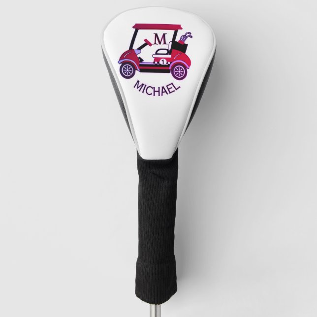Pink Graphic Design, Premium leather Golf Head Cover (Front)