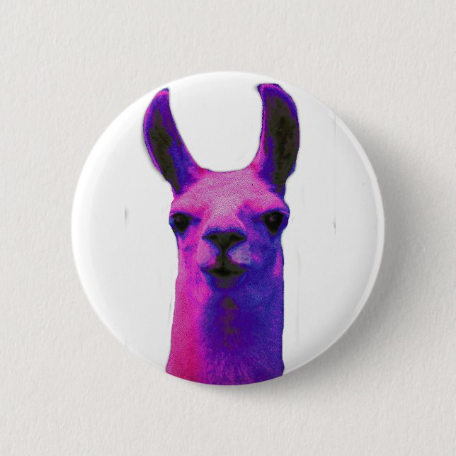 Pink Graphic Llama 6 Cm Round Badge (Front)