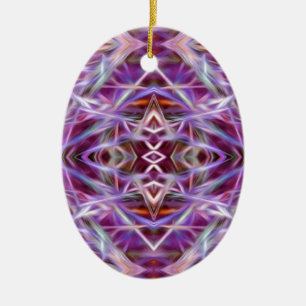 Pink Graphic Mandala Ceramic Ornament