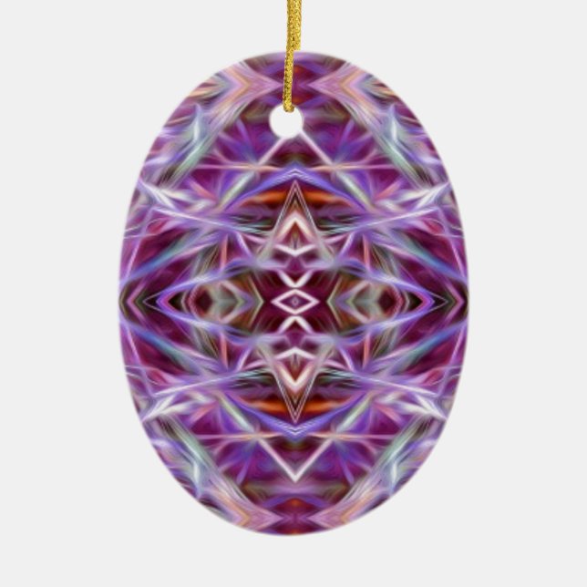 Pink Graphic Mandala Ceramic Ornament (Front)
