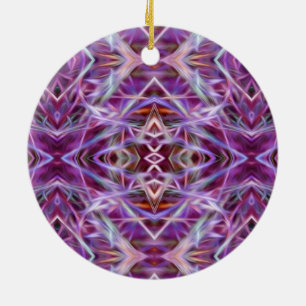 Pink Graphic Mandala Ceramic Tree Decoration