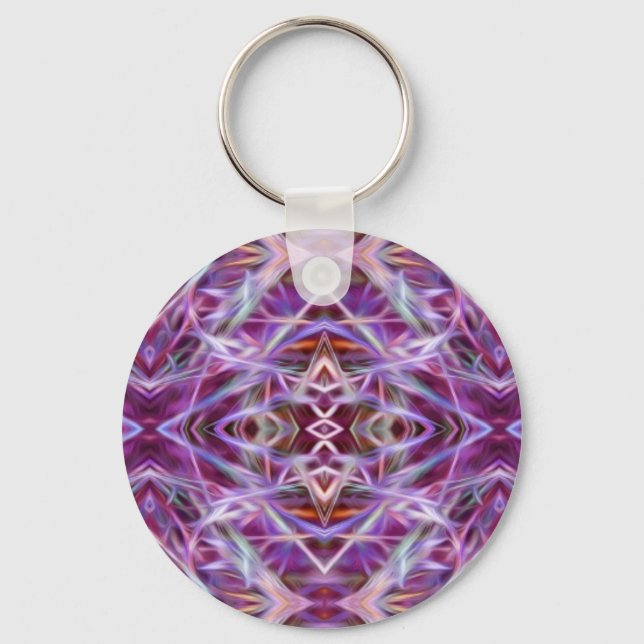 Pink Graphic Mandala Key Ring (Front)