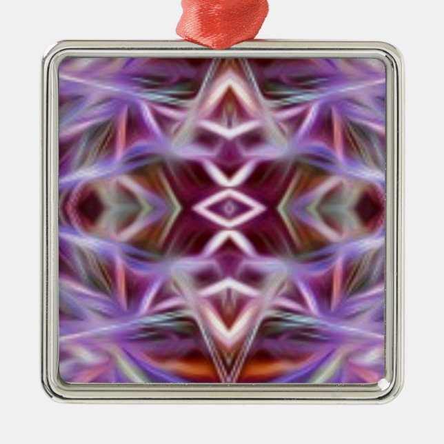 Pink Graphic Mandala Metal Ornament (Front)