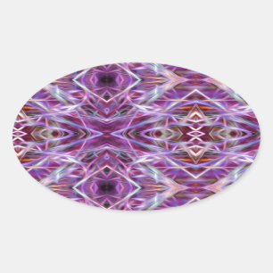 Pink Graphic Mandala Oval Sticker