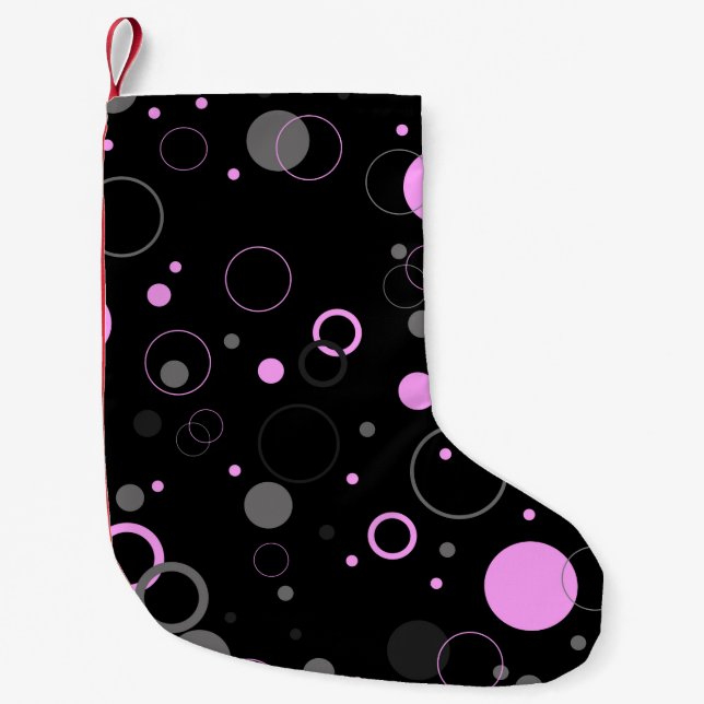 Pink Gray abstract seamless pattern with circles.  Small Christmas Stocking (Front)