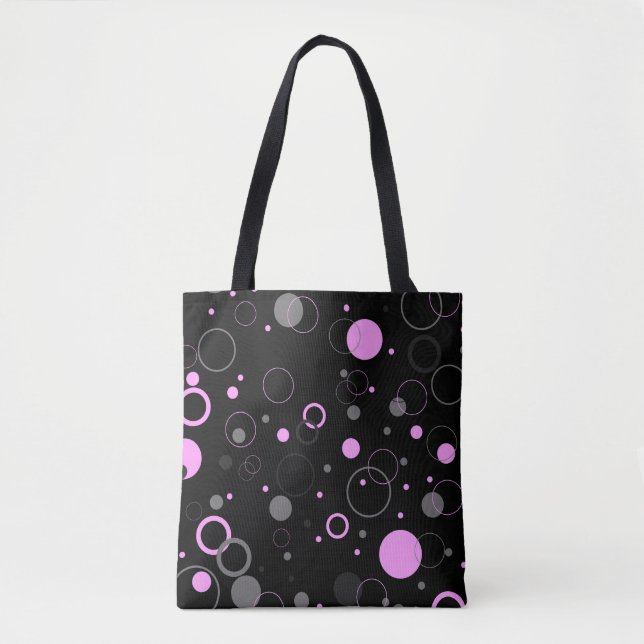 Pink Gray abstract seamless pattern with circles.  Tote Bag (Front)