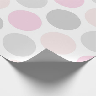 Pink Gray and Skin Tone Polka Dots Wrapping Paper