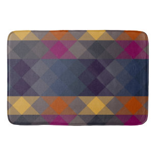 pink gray purple orange and blue geometric bath mat