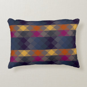 pink gray purple orange and blue geometric decorative cushion