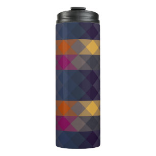 pink gray purple orange and blue geometric thermal tumbler