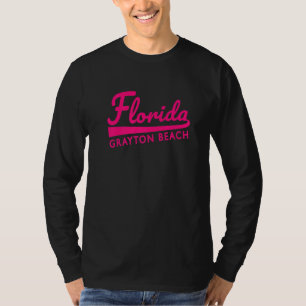 Pink Grayton Beach Fl Summertime Retro Grayton Bea T-Shirt