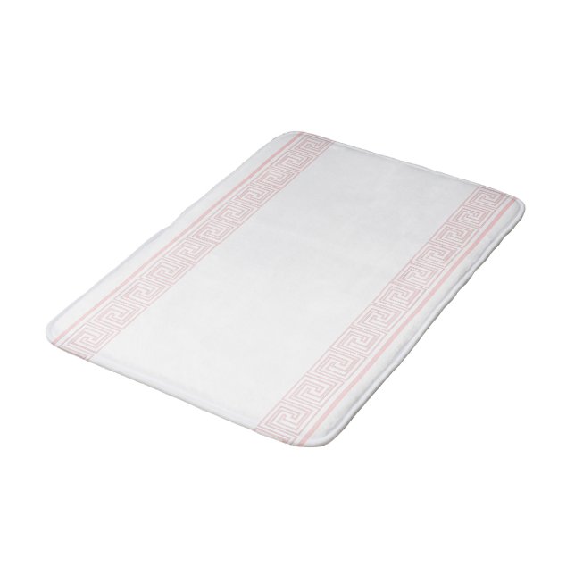 Pink Grecian Frieze Design Bath Mat (Angled)
