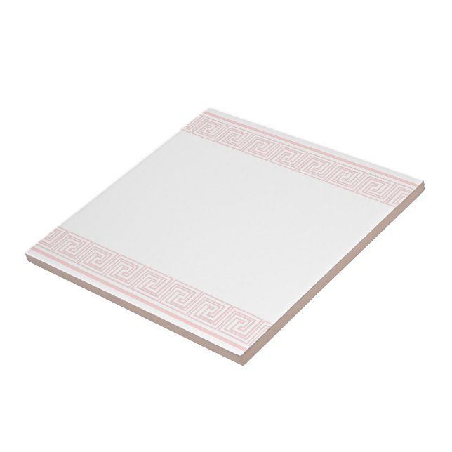 Pink Grecian Frieze Pattern Ceramic Tile (Side)