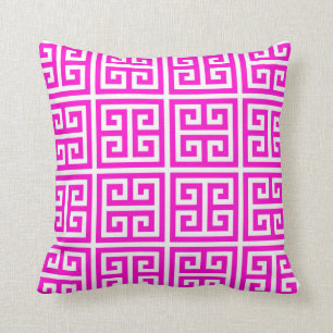 Pink Greek Key Pillow