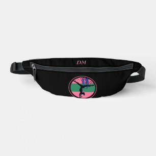 Pink Green Abstract Art Gymnast Bum Bags