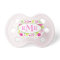 Pink & Green Abstract Flowers Monogram Pacifier