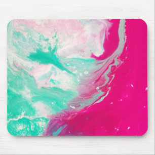 Pink & Green Abstract Painting Abstract Art Abstra Mouse Pad