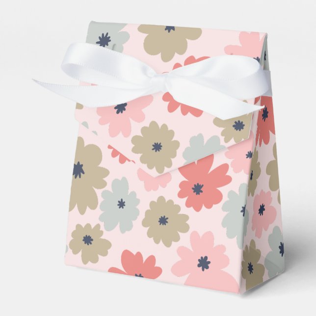 Pink Green and Blue Floral Tent Party Favour Box (Front Side)