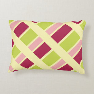 Pink Green and Burgundy Decorative Cushion
